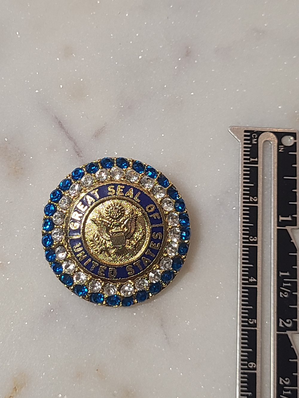 Vintage Rafaella 60s Seal Of USA Brooch - Picture 4 of 6